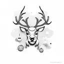 reindeer hanged himself tattoo design idea