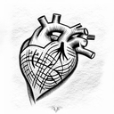 anatomical heart tattoo design idea