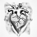 anatomical heart tattoo design idea