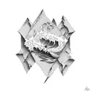 Rock Climbing a wave tattoo design idea