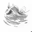 Rock Climbing a wave tattoo design idea
