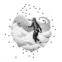 Rock Climbing a wave tattoo design idea