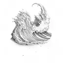 Climbing a wave tattoo design idea