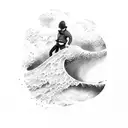 Climbing a wave tattoo design idea