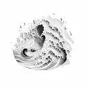 Climbing a wave tattoo design idea