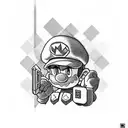 a right arm sleeve that features classic game characters, mainly from nintendo, make sure to include Link and Mario tattoo design idea