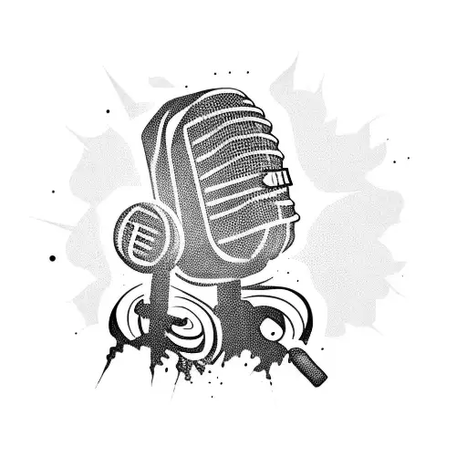 Zombie rockstar with a microphone tattoo design idea