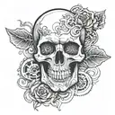 skull and bio mechanical tattoo design idea