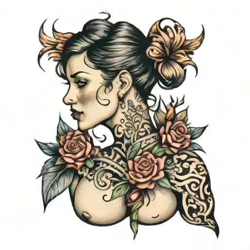Sarah tattoo on neck tattoo design idea