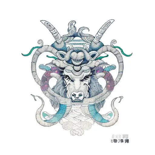 Aries, taurus and aquarius collage tattoo design idea