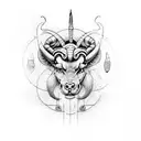Aries, taurus and aquarius tattoo design idea