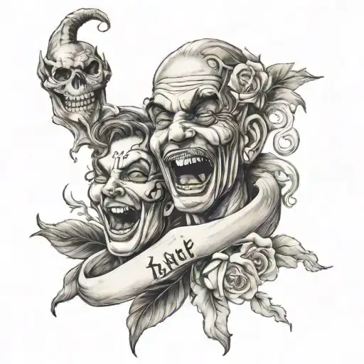 laugh now cry later tattoo design idea