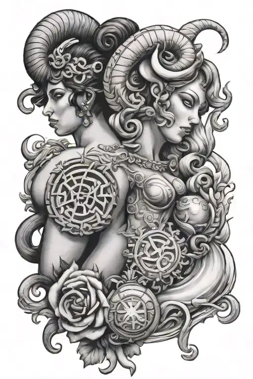 Libra Aries Taurus tattoo design idea