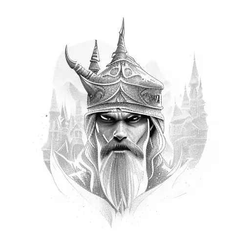 ice wizard tattoo design idea