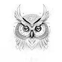 owl with blue eyes  tattoo design idea