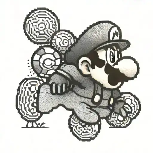 super mario tattoo design idea
