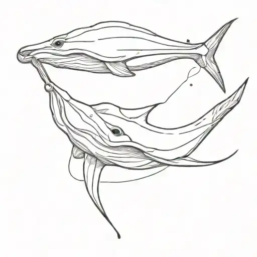 stingray swimming tattoo design idea