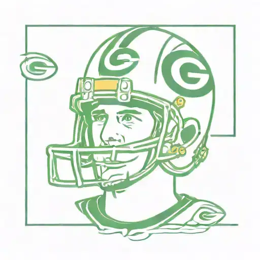green bay packers cheesehead on G tattoo design idea