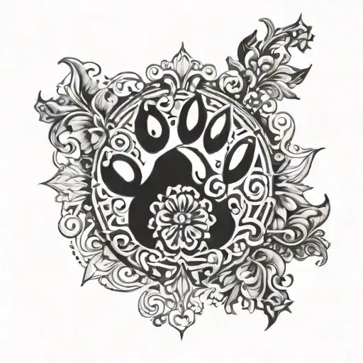 Paw Print sunshine chloe tattoo design idea