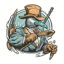 mallard duck as human hunter tattoo design idea