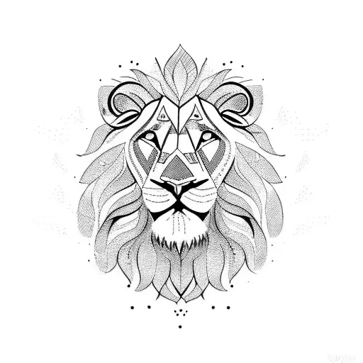 half lion sperates vertically with half eagle both looking on you , with a text attitude  tattoo design idea