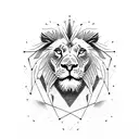 half an eagle half a lion with a writting over them in red "attitude" tattoo design idea