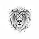 half an eagle half a lion with a writting over them in red "attitude" tattoo design idea