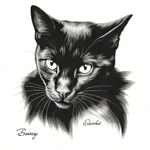 bombay cat sitting tattoo design idea