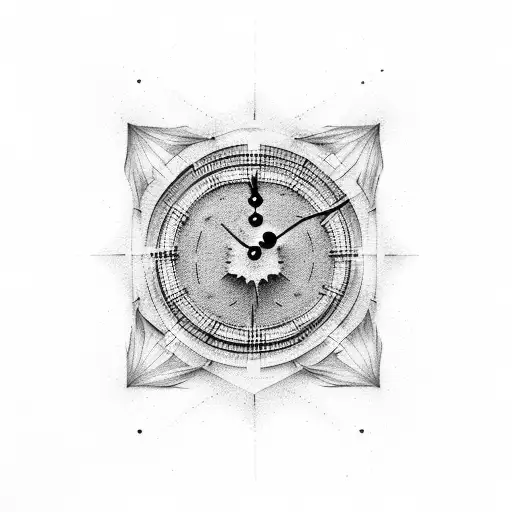 sand clock tattoo design idea