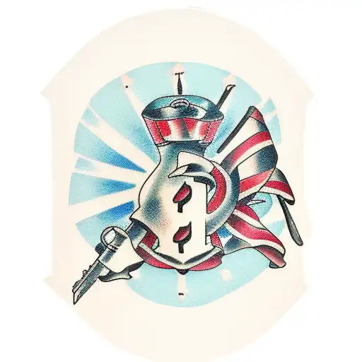 dinner table, chairs tattoo design idea