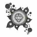 Mandela dots knee tattoo tattoo design idea