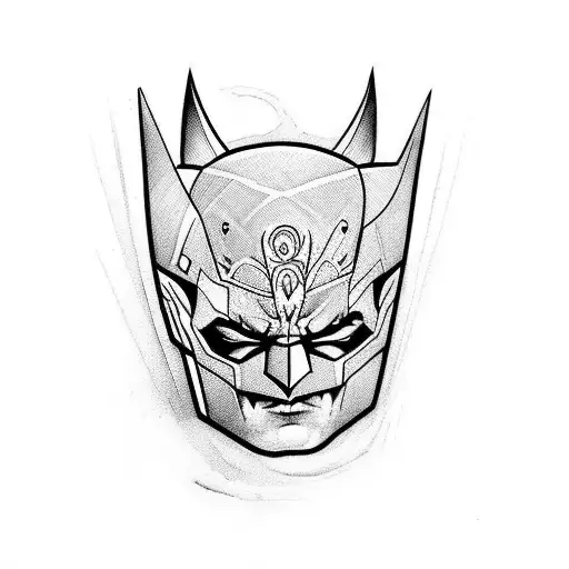 Batman sugar skull tattoo design idea