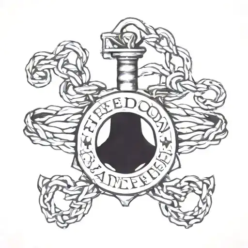 freedom aint free shackles work tattoo design idea