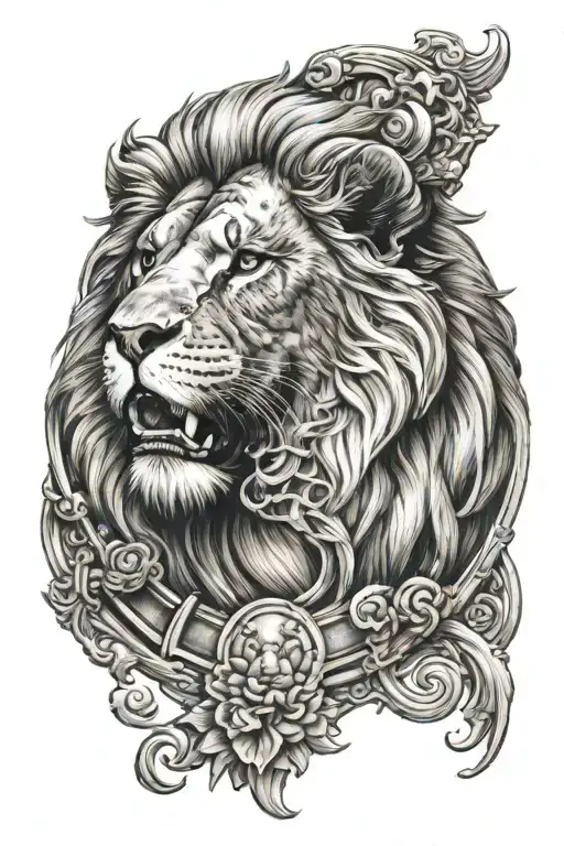 Leo astrological sign tattoo design idea