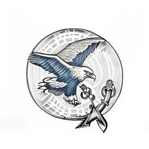 clipper ship with eagle globe and anchor tattoo design idea