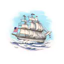 clipper ship with eagle globe and anchor tattoo design idea