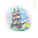 clipper ship with eagle globe and anchor tattoo design idea
