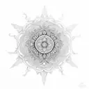 An intricate mandala design incorporating elements of nature and spirituality tattoo design idea