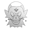 Gear 5 luffy face with clouds on the sides tattoo design idea