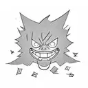 Gear 5 luffy face with clouds on the sides tattoo design idea