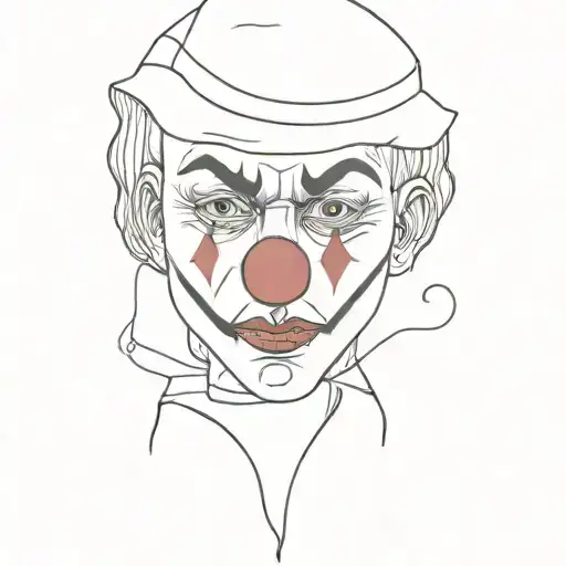 Sad clown mask and book tattoo design idea