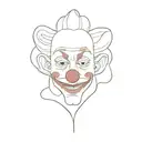 Sad clown mask and book tattoo design idea