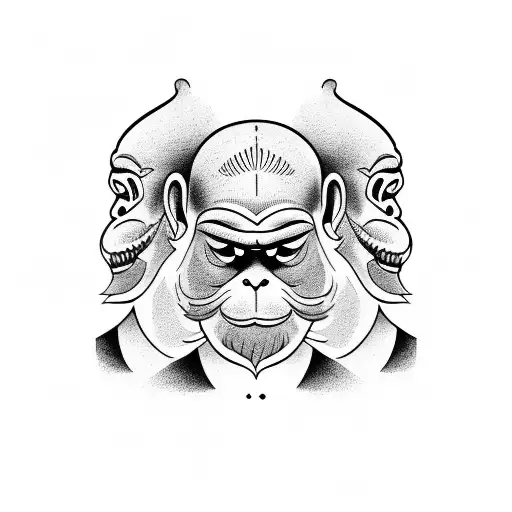 Three wise monkeys on forearm tattoo design idea