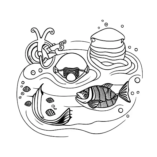 scuba diving tattoo design idea