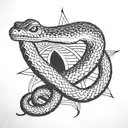 bullwhip snake and holy grail from Indiana jones all put together tattoo design idea