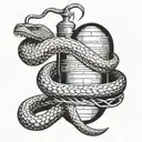 bullwhip snake and holy grail from Indiana jones all put together tattoo design idea