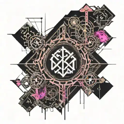 antichrist cross with anarchy combined tattoo design idea