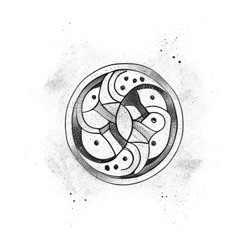 A minimalist tattoo of a yin-yang symbol formed by a triathlon swimmer and runner tattoo design idea