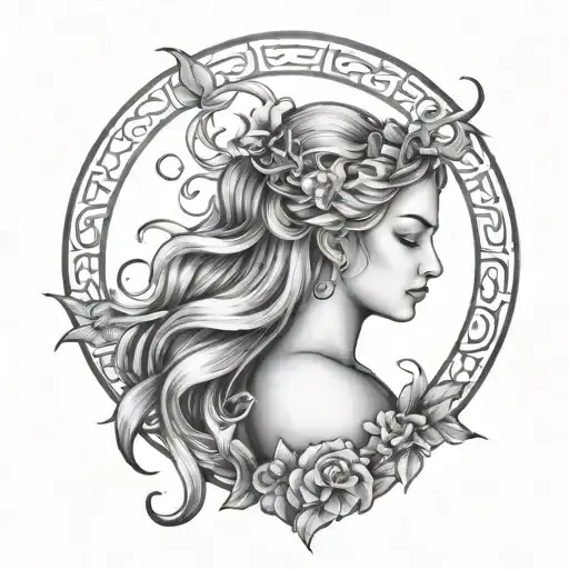 virgo goddess tattoo design idea