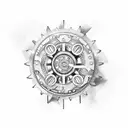 steampunk gears tattoo design idea